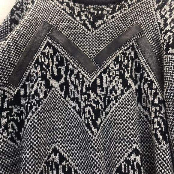 Vtg Mister Man Sweater XLT  Black White Hip Hop Biggie Style Leather - Picture 3 of 8